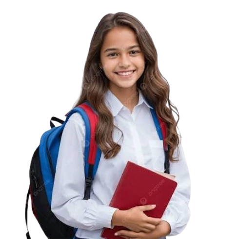 High school student ready for English class